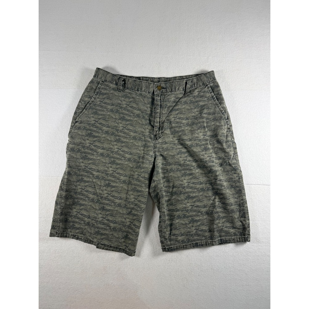 Genuine Dickies Mens Camo Cargo Shorts Green Grey Digital Palm Print Size 36